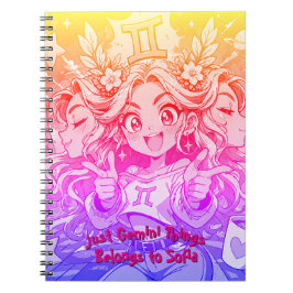 Gemini Cosmic Muse Anime Photo Journal ノートブック
