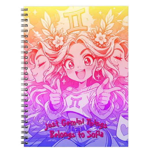 Gemini Cosmic Muse Anime Photo Journal ノートブック (正面)