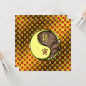 Gemini & Earth Tiger Flat Greeting Card カード (正面/裏面インサイチュ)