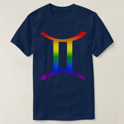 Gemini Lgbt Zodiac Sign Lgbt Rainbow Pride Gay Gif Tシャツ (デザイン正面)