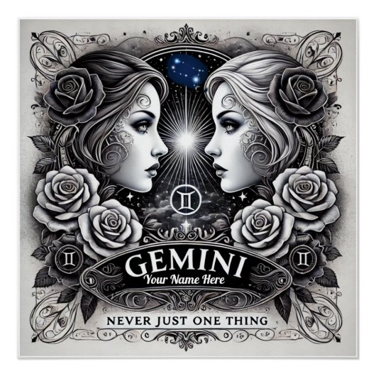 Gemini "Never Just One Thing"光沢のあるポスター ポスター (正面)