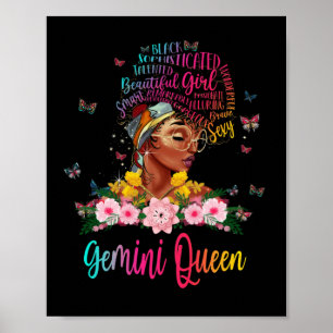 Gemini Queen Black Women Persistent Beautiful ポスター