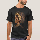 Gemini Queen Leopard Afro Melanin Zodiac Horoscope Tシャツ (正面)