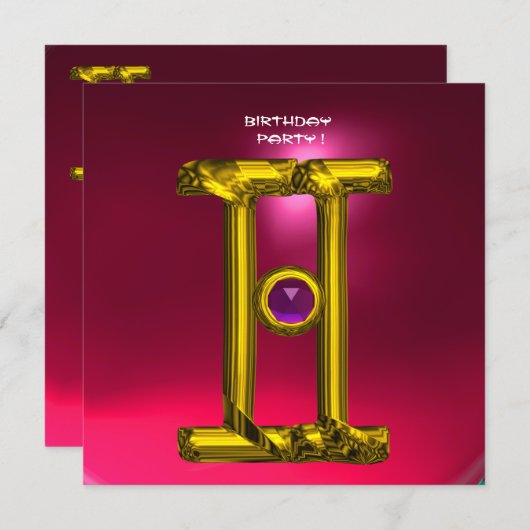 GEMINI RUBY、Alexandrite鮮やかな黄色の赤いピンク 案内状 (正面/裏面)