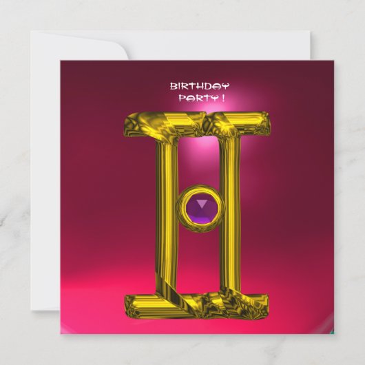 GEMINI RUBY、Alexandrite鮮やかな黄色の赤いピンク 案内状 (正面)