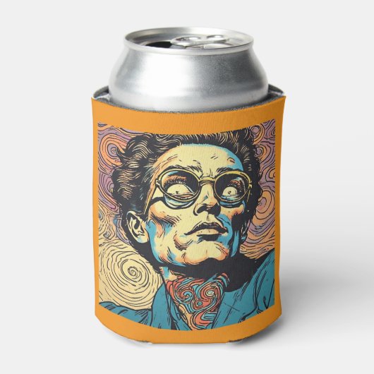 Gemini said Psychedelic Comic Man Headshot Custom  缶クーラー (缶正面)
