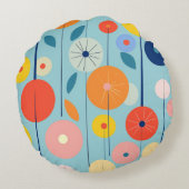 Gemini said Retro Atomic Garden Circle Pillow ラウンドクッション (裏面)