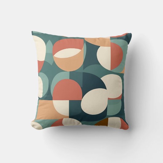 Gemini said Retro Geometric Semicircle Pillow クッション (正面)