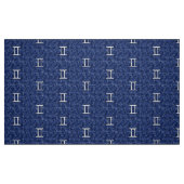 Gemini Sign on Navy Blue Digital Camouflage ファブリック (ファットクウォーター)