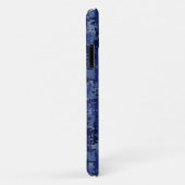 Gemini Sign on Navy Blue Digital Camouflage Case-Mate iPhoneケース (裏面/右)