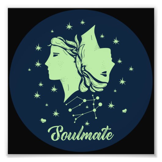 Gemini Soulmate | Zodiac Sign | Soulmate Love フォトプリント (正面)