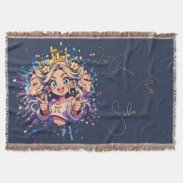Gemini Sweet 16 Custom Name Blanket スローブランケット