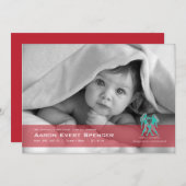 Gemini the Twin Photo Birth Announcement Card 案内状 (正面/裏面)