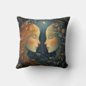 Gemini Twins Zodiac Astrology Celestial Birthday クッション (裏面)