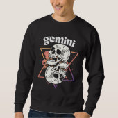 Gemini Witchcraft Zodiac Signs Skull Constellation スウェットシャツ (正面)