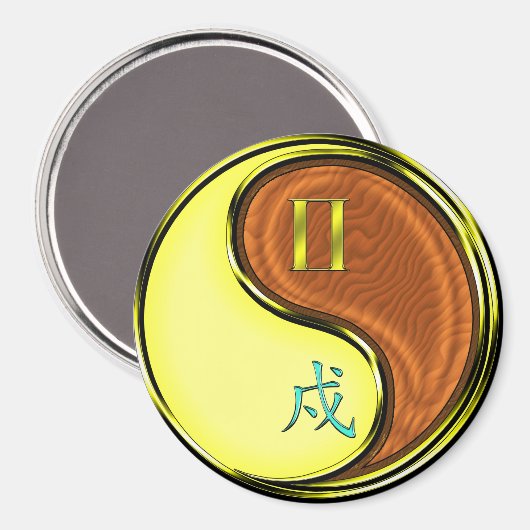 Gemini & Wood Dog マグネット (正面/裏面)