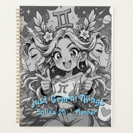 Gemini Zodiac Anime Celestial Aesthetic Manga プランナー手帳