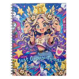 Gemini Zodiac Anime Girl Aesthetic Journal ノートブック