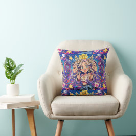 Gemini Zodiac Anime Girl Aesthetic Kawaii クッション