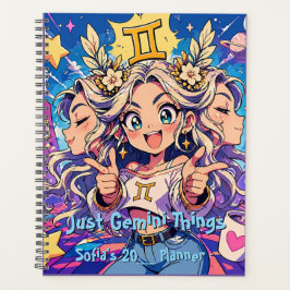 Gemini Zodiac Anime Girl Aesthetic Planner プランナー手帳