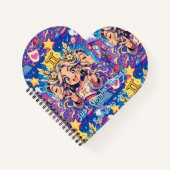Gemini Zodiac Anime Girl Heart Notebook ノートブック (正面)