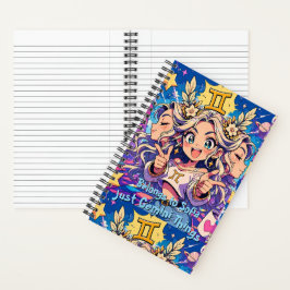 Gemini Zodiac Anime Girl Premium Notebook ノートブック