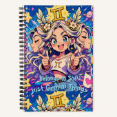 Gemini Zodiac Anime Girl Premium Notebook ノートブック (正面)
