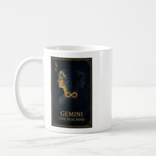 Gemini Zodiac Art – Celestial Twins and Duality コーヒーマグカップ (左)