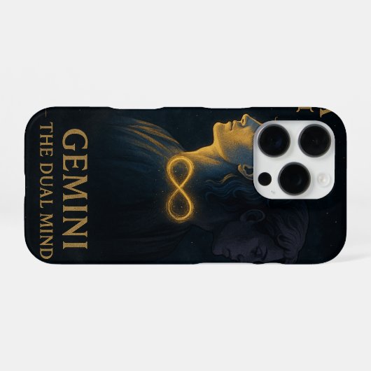 Gemini Zodiac Art – Celestial Twins and Duality iPhoneケース (裏面横)