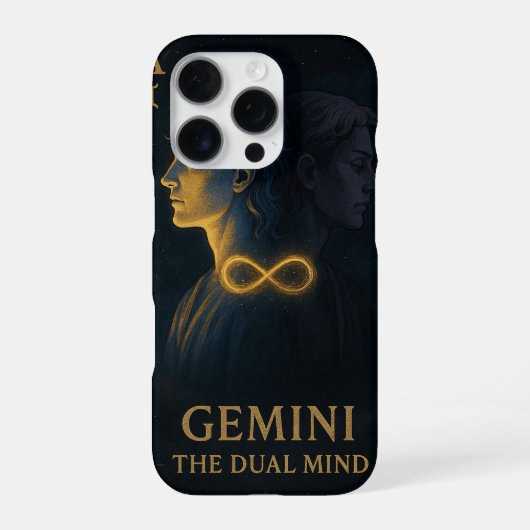 Gemini Zodiac Art – Celestial Twins and Duality iPhoneケース (裏面)