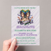 Gemini Zodiac Baby Shower Lavender and Green アクリル招待状 (インサイチュ (ポータブル))