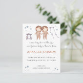 Gemini Zodiac Birth Announcement シーズンカード (スタンド正面)