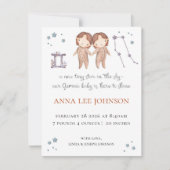 Gemini Zodiac Birth Announcement シーズンカード (正面)