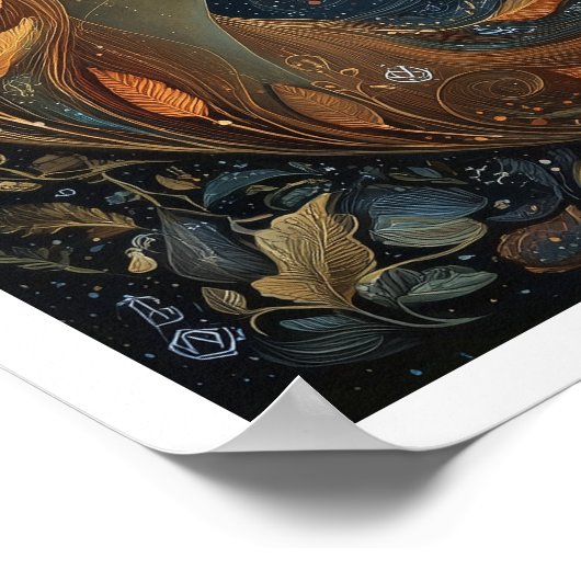 Gemini Zodiac Birth Sign Astrology Celestial ポスター (角)