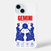 Gemini Zodiac Duality Astrology Line Art Case-Mate iPhoneケース (裏面)