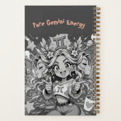Gemini Zodiac Gift Anime Birthday Journal ノートブック (裏面)
