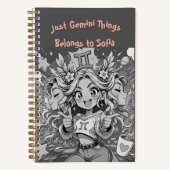 Gemini Zodiac Gift Anime Birthday Journal ノートブック (正面)