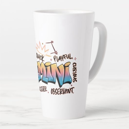 Gemini Zodiac Graffiti カフェラテマグ (右アングル)