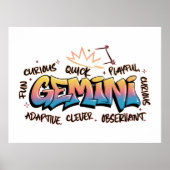 Gemini Zodiac  Graffiti  ポスター (正面)