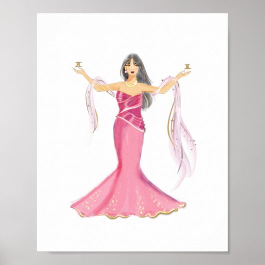 Gemini Zodiac Illustration – Hand Drawn ポスター (正面)