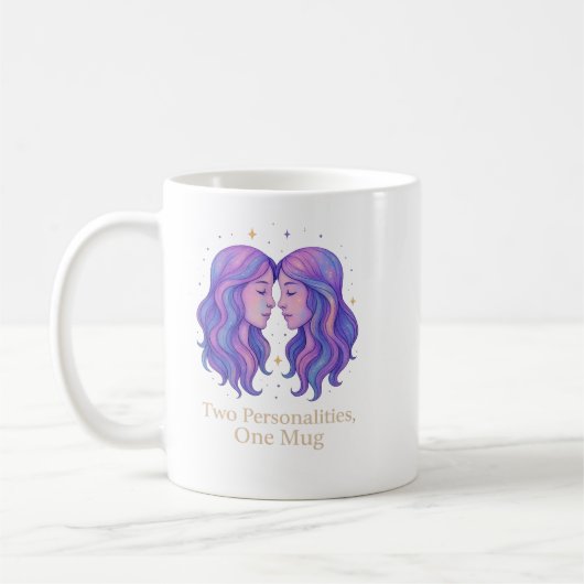 Gemini Zodiac Mug – Funny Gemini Gift – Pastel コーヒーマグカップ (左)