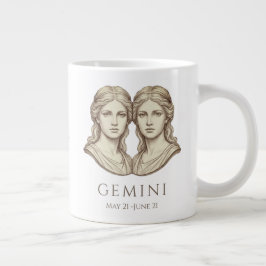 Gemini Zodiac Personalized Name & Birth Date ジャンボコーヒーマグカップ