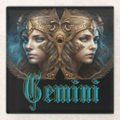 Gemini Zodiac Sign ガラスコースター (正面)