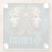 Gemini Zodiac Sign ガラスコースター (裏面)
