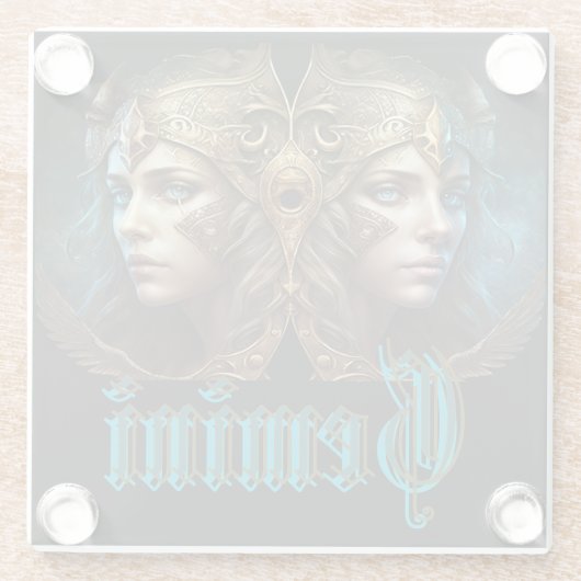 Gemini Zodiac Sign ガラスコースター (裏面)