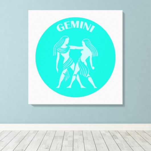 Gemini, Zodiac Sign, Horoscope, Astrology キャンバスプリント (インサイチュ (ウッドフロア))