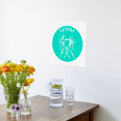 Gemini, Zodiac Sign, Horoscope, Astrology 箔ポスター (レイダウン (キッチン))