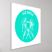 Gemini, Zodiac Sign, Horoscope, Astrology 箔ポスター (レイダウン)