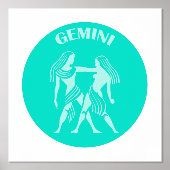 Gemini, Zodiac Sign, Horoscope, Astrology 箔ポスター (正面)