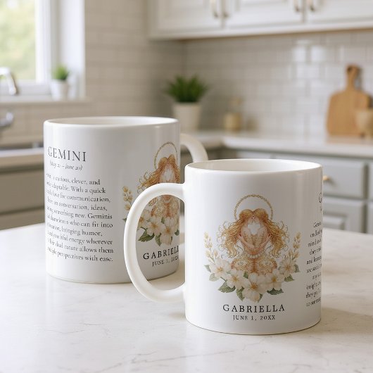 Gemini Zodiac Sign Horoscope Personalized Gift コーヒーマグカップ
